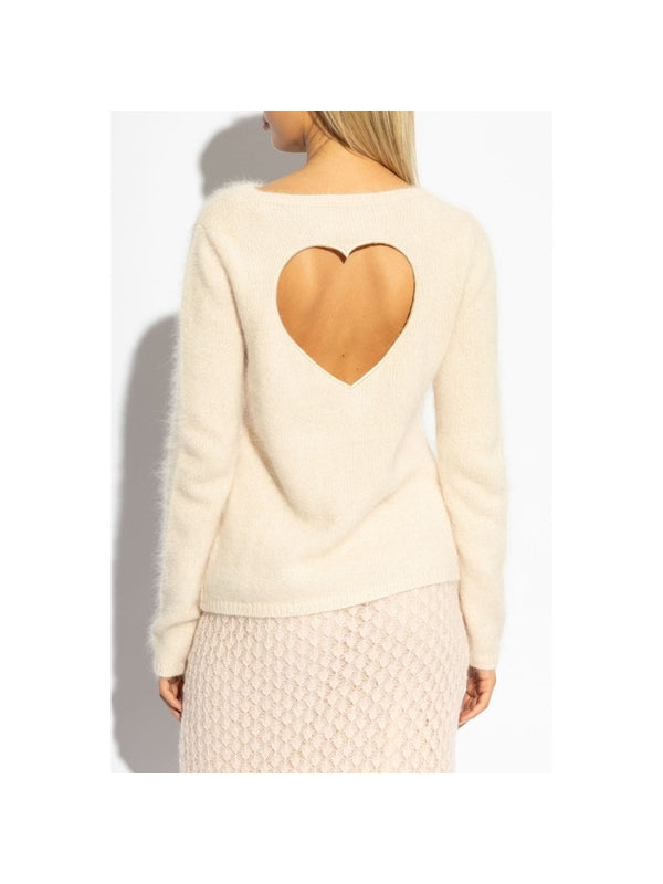 Heart Cutout Wool Blend Knit