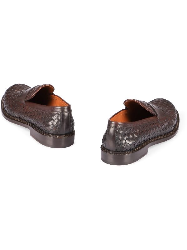 Woven Leather Penny Loafers