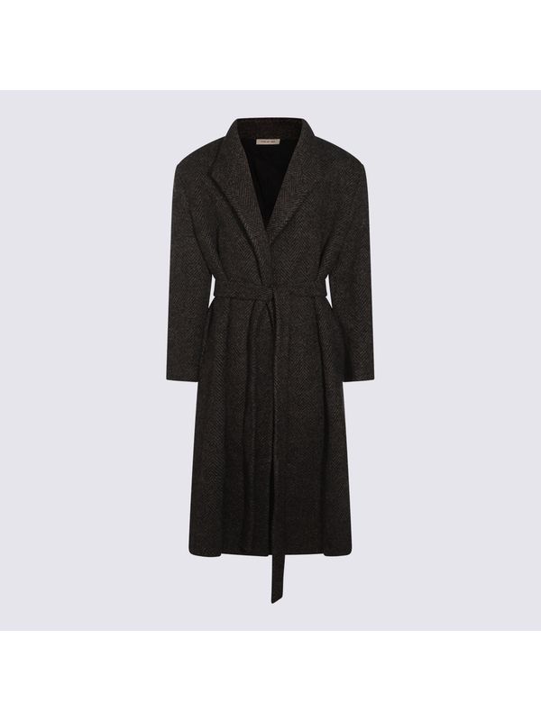Single-breasted Tie Wool Coat