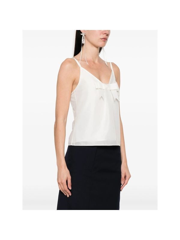 Bow Detail Nylon Blend Tank Top