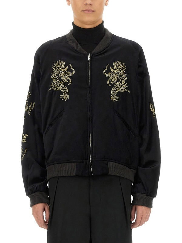 Embroidery Detail Souvenir Bomber