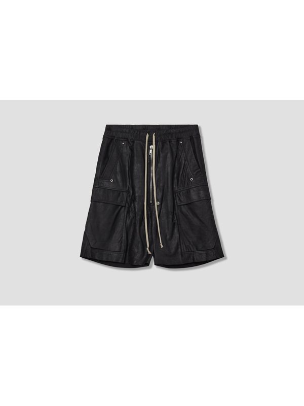 Bela Drawstring Leather Cargo Shorts