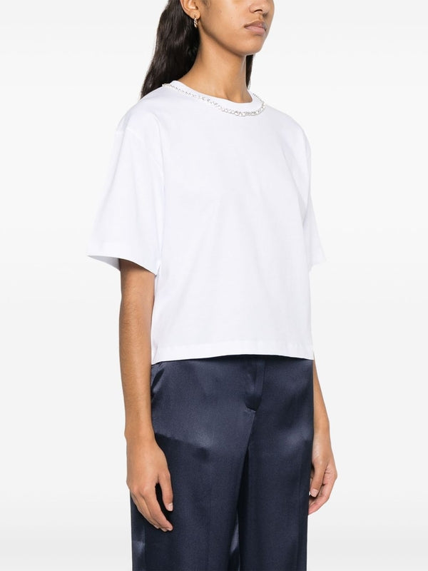 Crystal Embellished Cotton
  Short Sleeve T-Shirt
