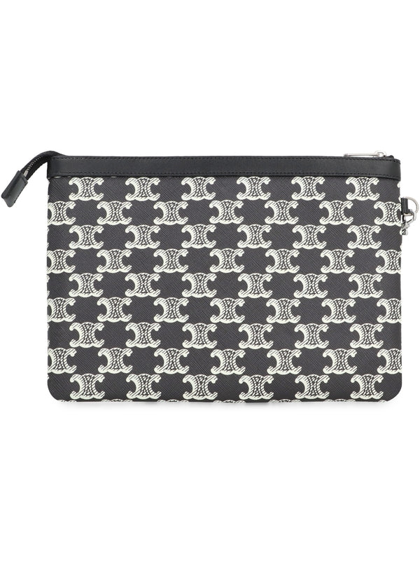 Triomphe Pattern Canvas Clutch Bag