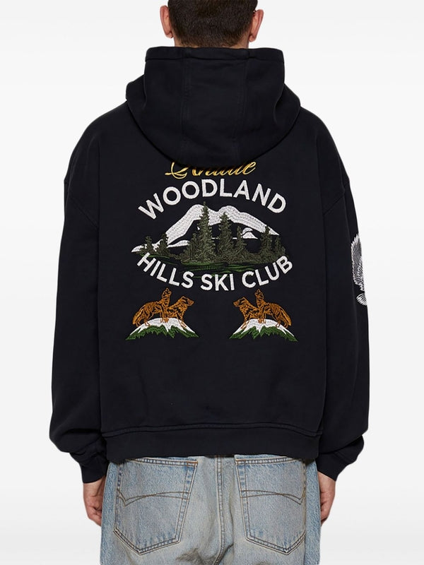 Graphic Embroidered Cotton Hoodie