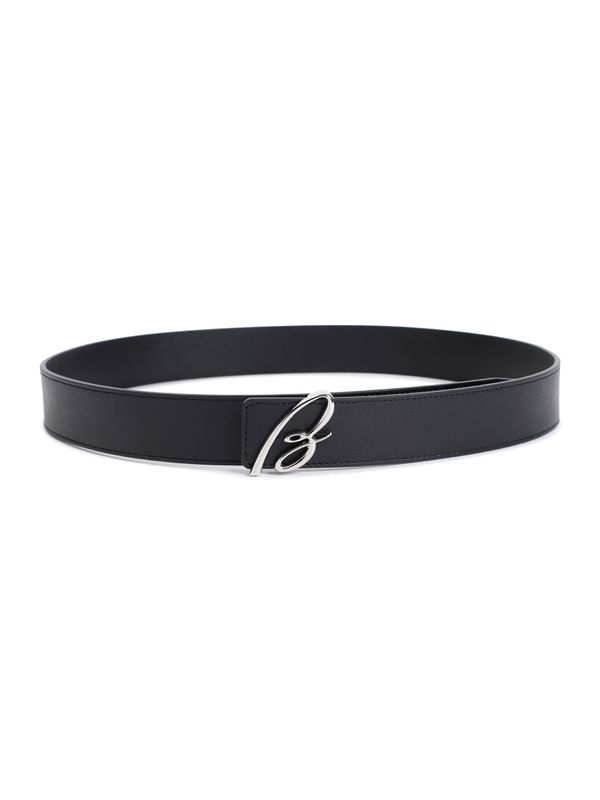 Logo Buckle Leather Belt