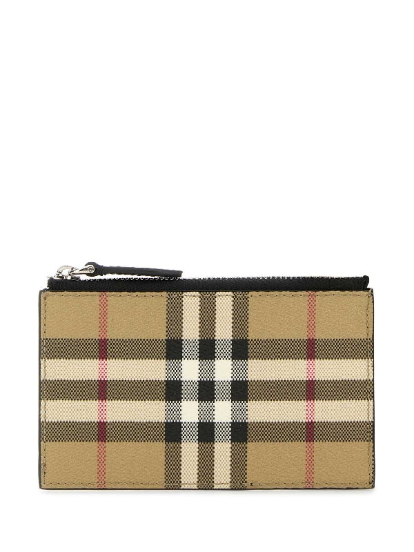 Vintage Check Zipper Cardholder