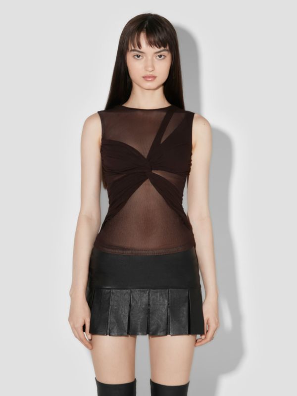 Wrap Detail Sleeveless Top