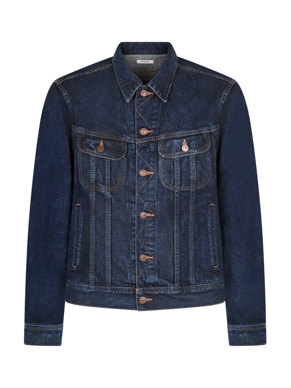 Back Logo Navy Denim Jacket