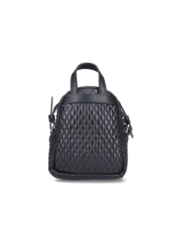 Logo Patch Quilted Nylon Backpack