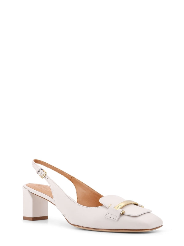 Tod'S White Slingback Heels