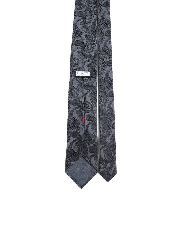 Paisley Embroidery Silk Tie