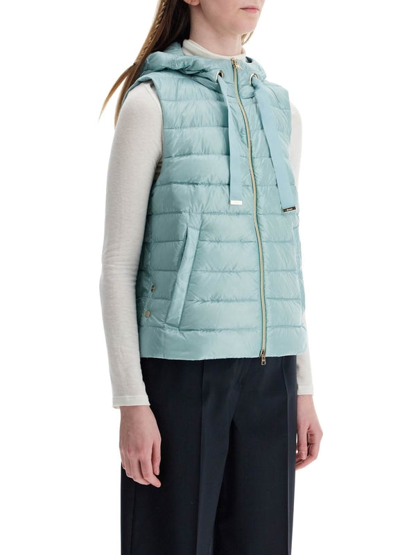 Drawstring Hoodie Padded Vest