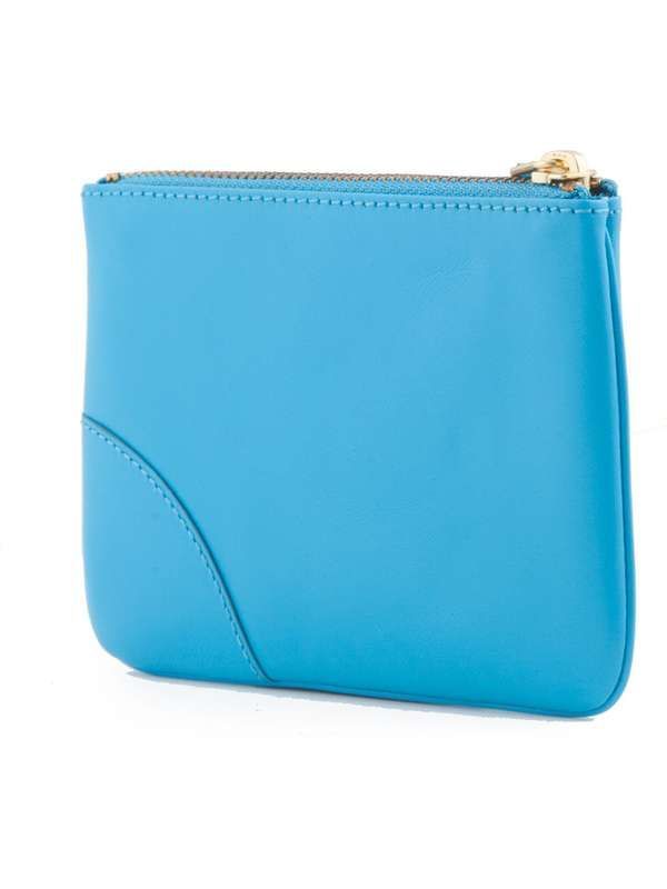 Logo Blue Leather Zip Wallet