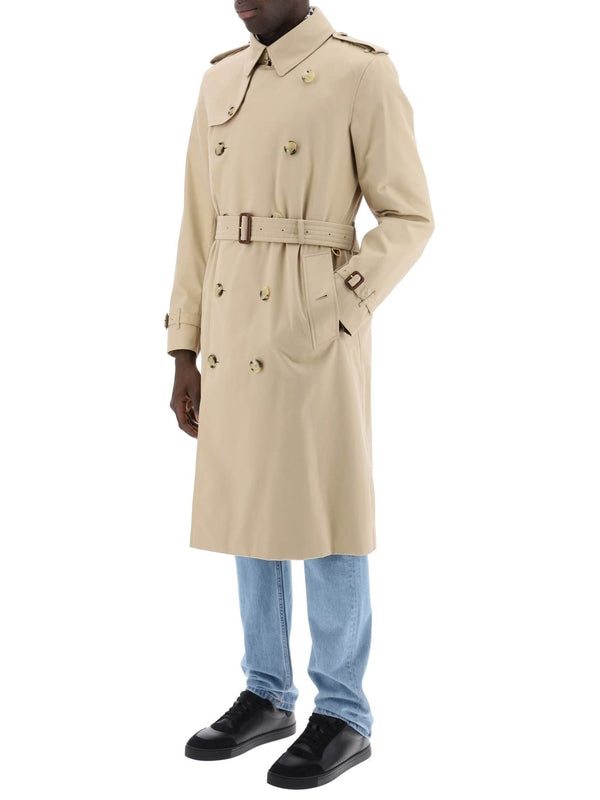 Belt Double Cotton Long Trench Coat