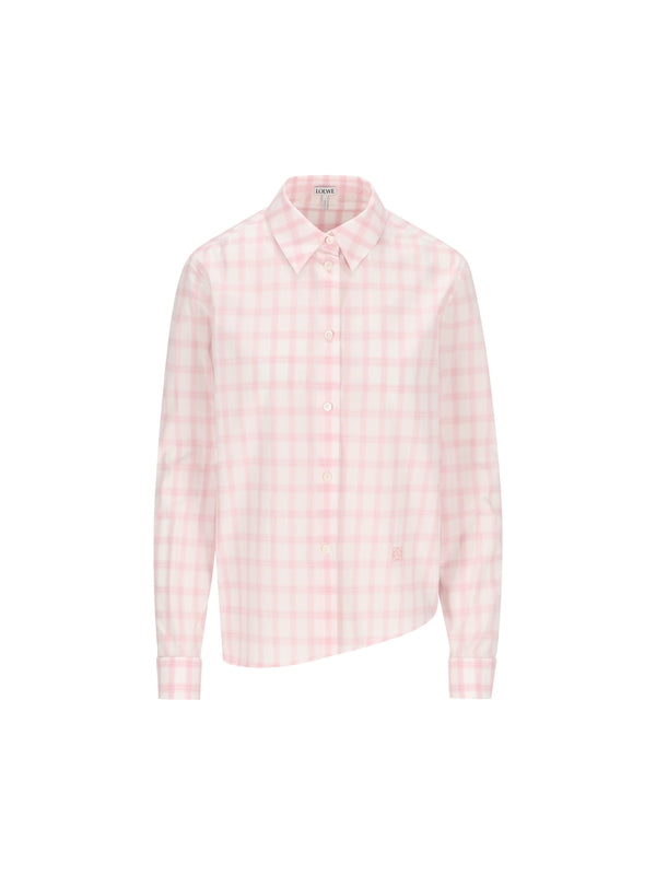 Anagram Logo Embroidered Check Cotton
  Shirt