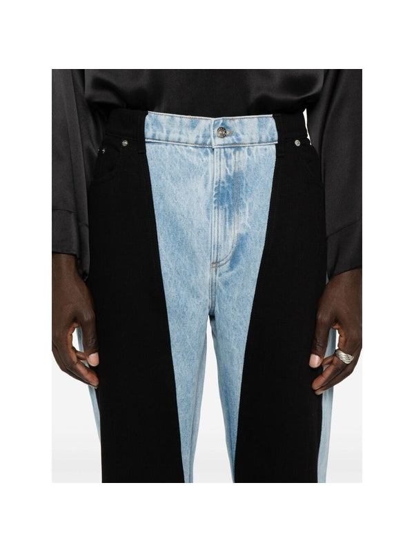 Panel Detail Denim Pants