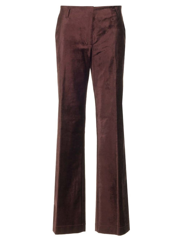 Stretch Velvet Trumpet Shape Trousers