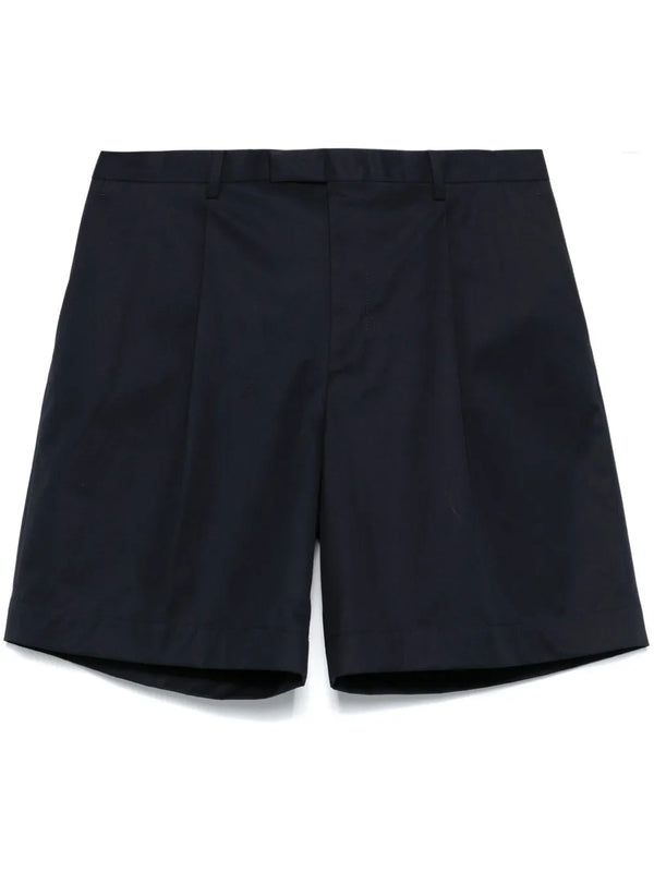 Pin-Tuck Detail Cotton Shorts