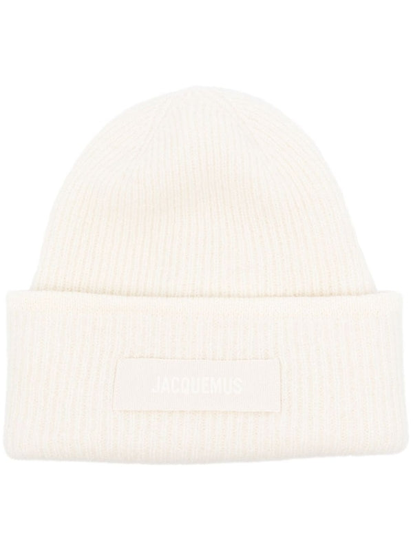 Logo Label Wool Blend Beanie