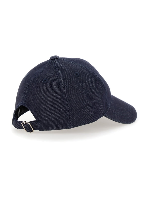'Eden' Blue Baseball Cap with Embroidery in Denim Man Cap
