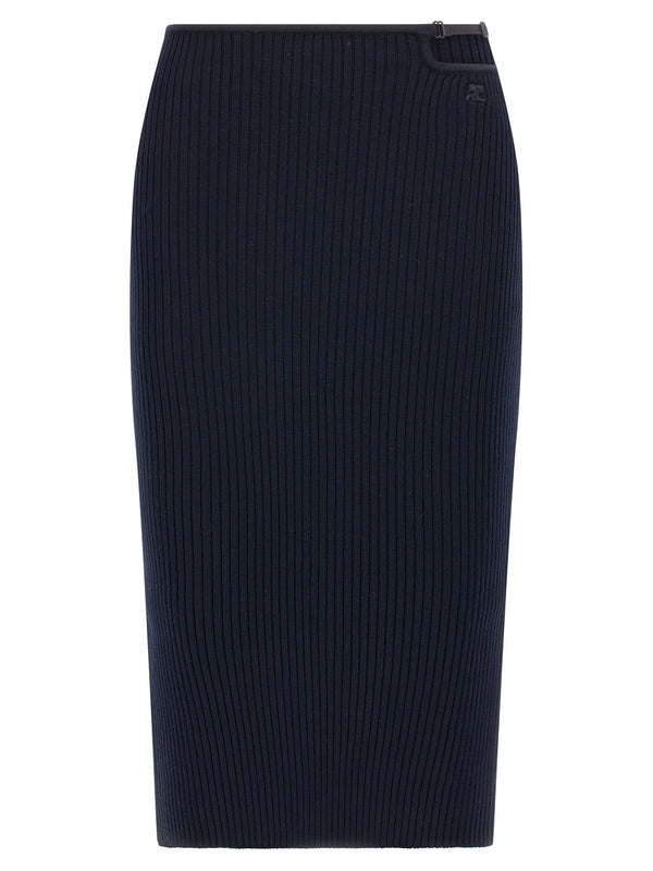 Cutout Detail
  Ribbed Midi Skirt