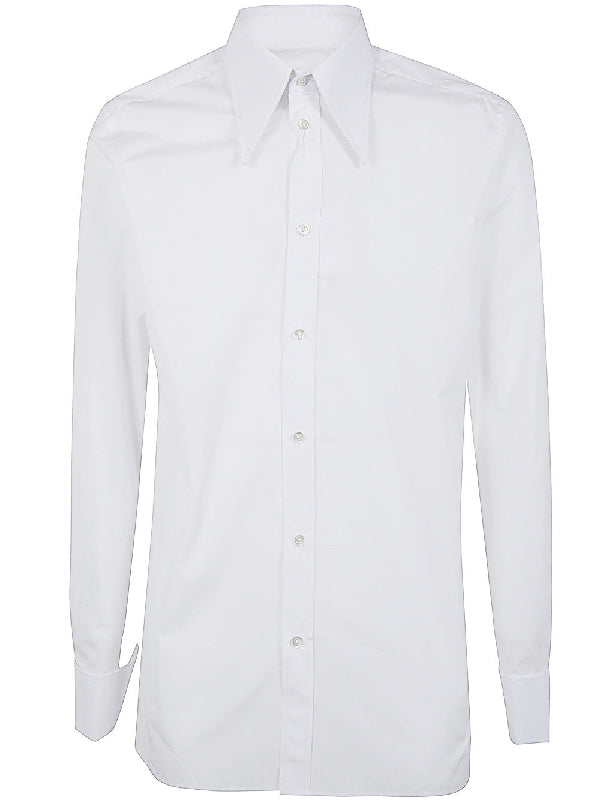 White Pointed
  Collar Shirt