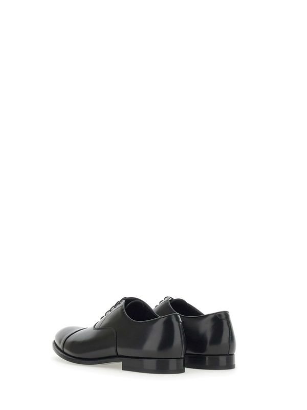 Black Leather Lace-Up Shoes