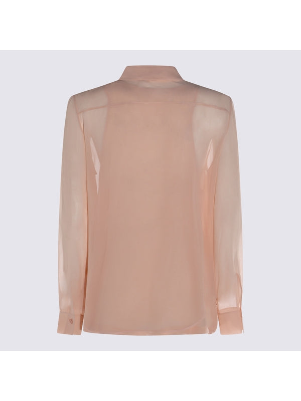 Sheer Detail Silk Shirt