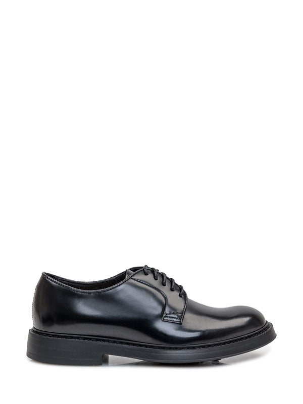 Brushed Leather Lace-Up Shoes