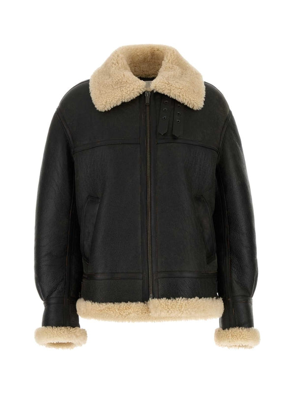 Vintage Leather Shearling Jacket