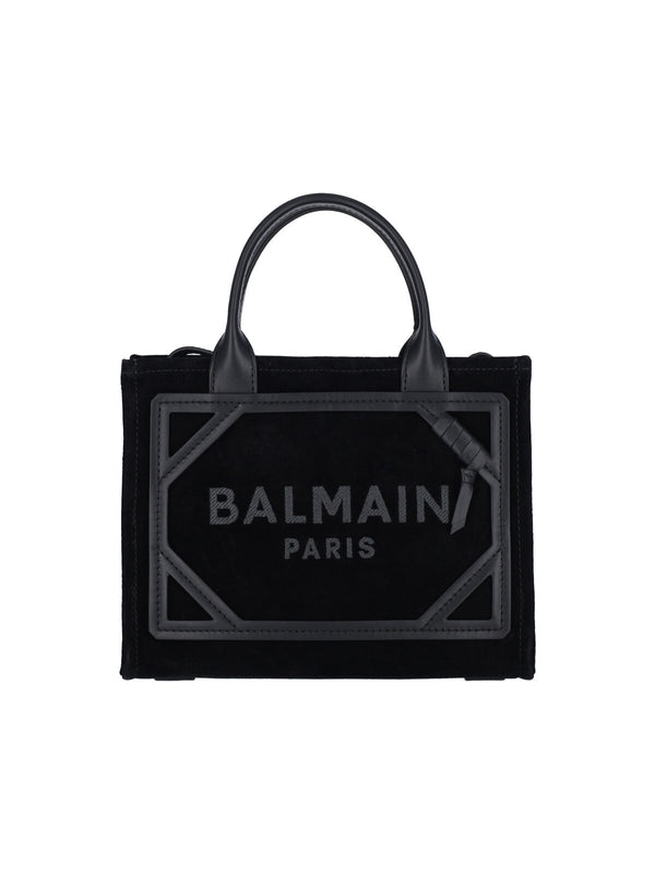 B Army Logo Suede Small Tote Bag