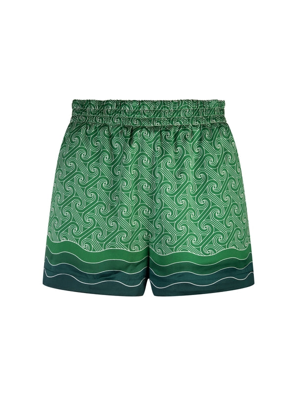 Monogram Printing Silk Shorts