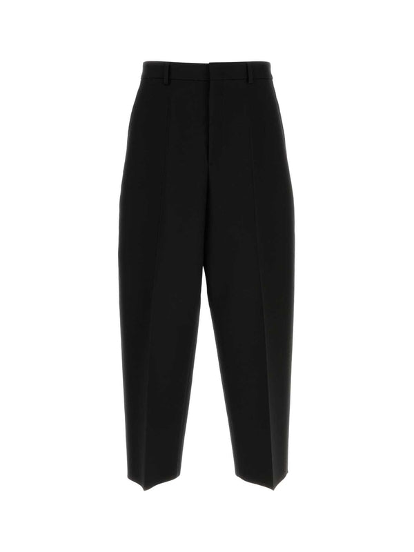 Wool Silk Cropped Pants