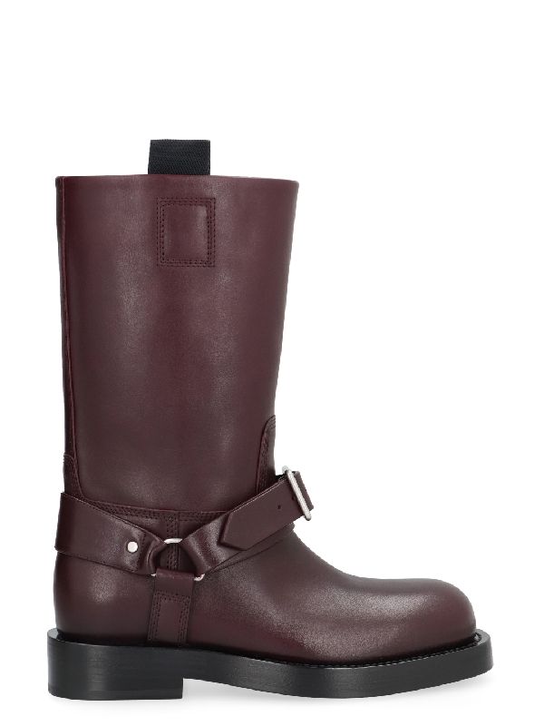 Buckle Strap Leather Boots