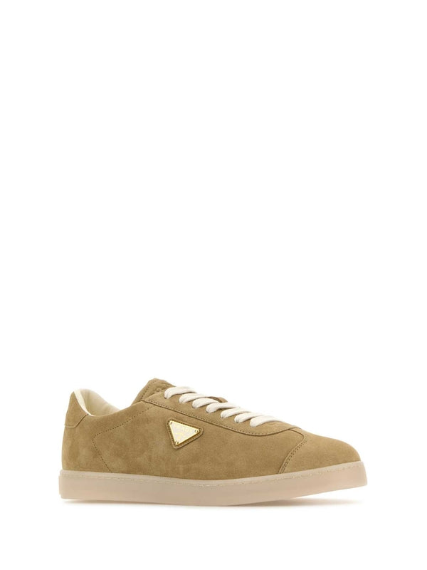 Triangle Logo Suede Low-top Sneakers