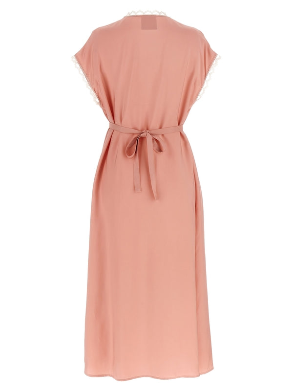 Slippers Pink Long Dress