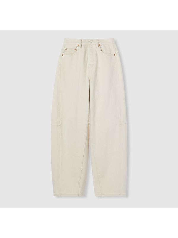 Back Logo Patch Cotton Denim Pants