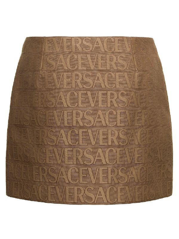 All-Over Logo Zip Mini Skirt