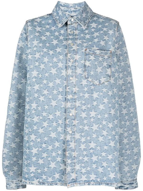 Star Jacquard Denim Shirt