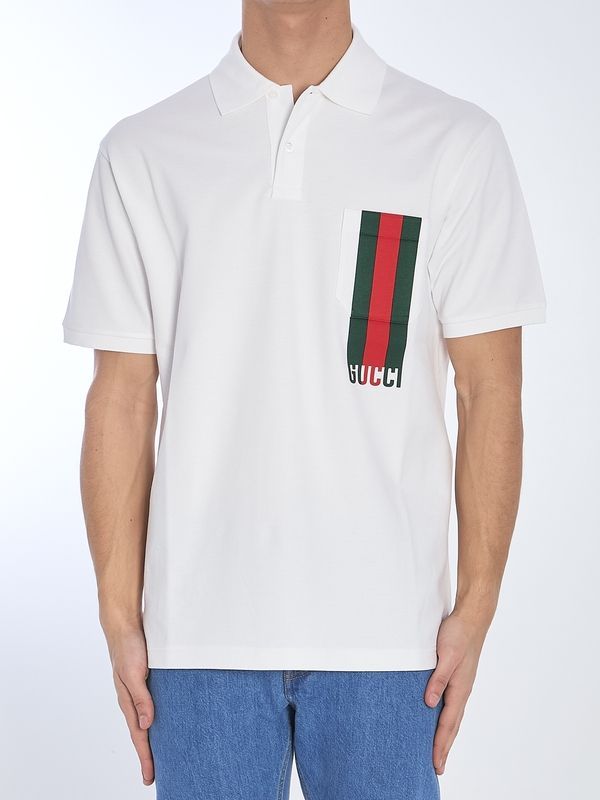 Web Logo Detail Cotton Polo Shirt