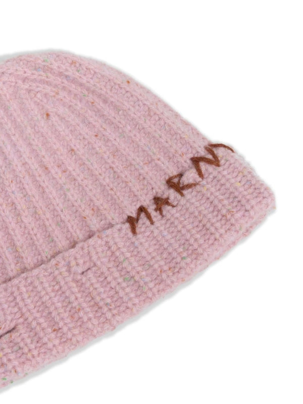 Logo Embroidered Wool Beanie