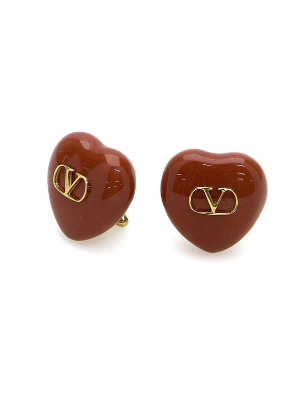 Coeur Metal Logo Enamel Earrings