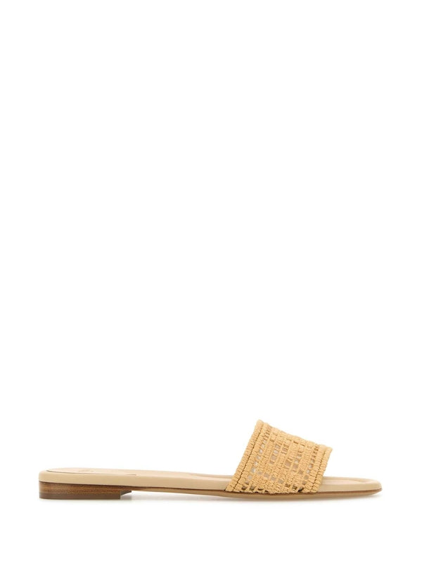 Sunshine Ff Embroidered Raffia Slide