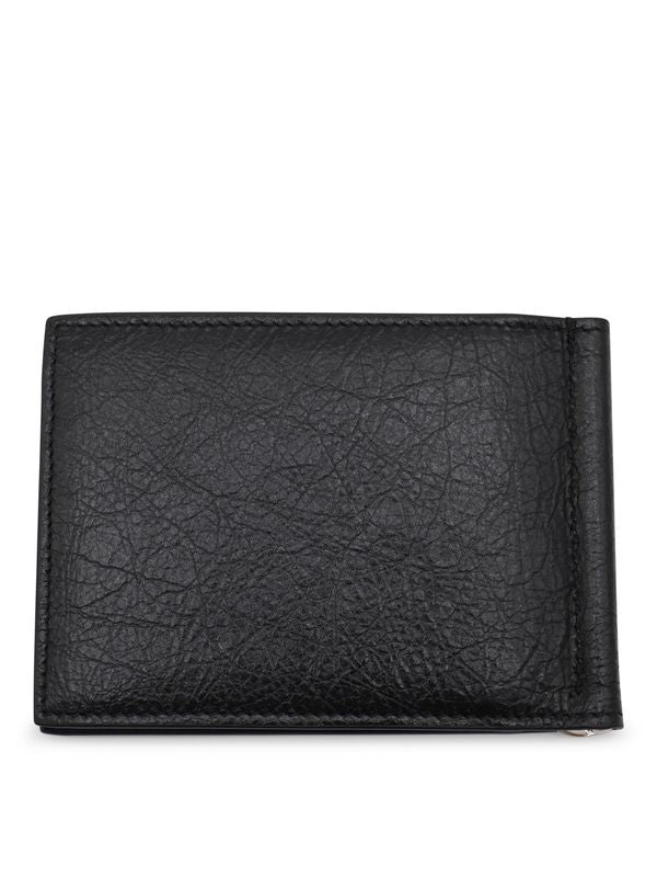 BB Logo Leather Money Clip Wallet