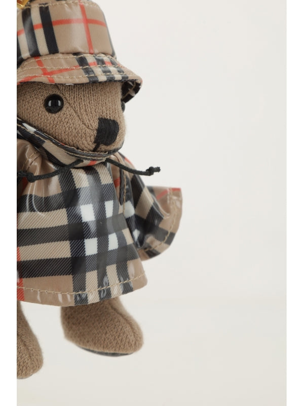 Burberry Beige Checked Keyrings