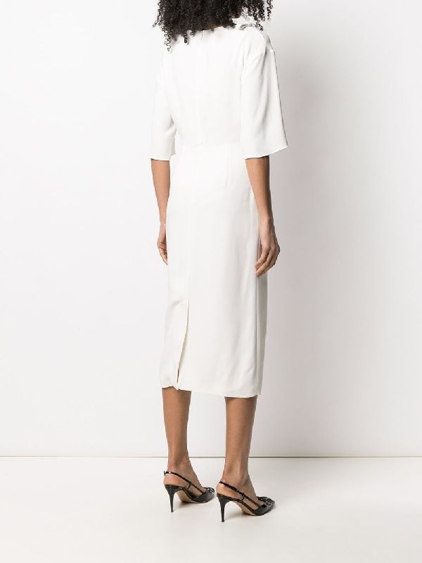 Viscose Boatneck Midi Dress