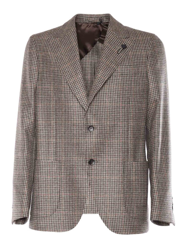 Boutonniere Check Virgin Wool Single Jacket