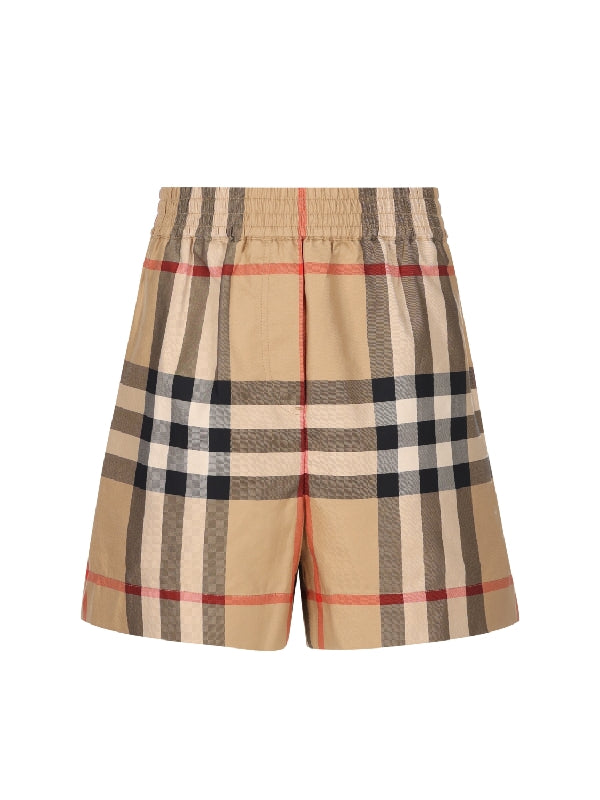 Vintage Check Cotton Shorts