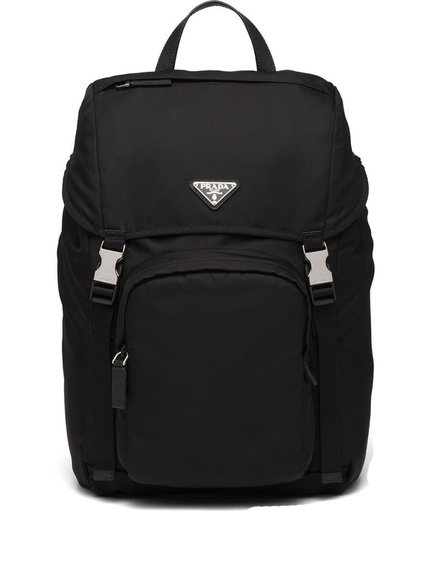 Triangle Logo Double Buckle Nylon
  Backpack